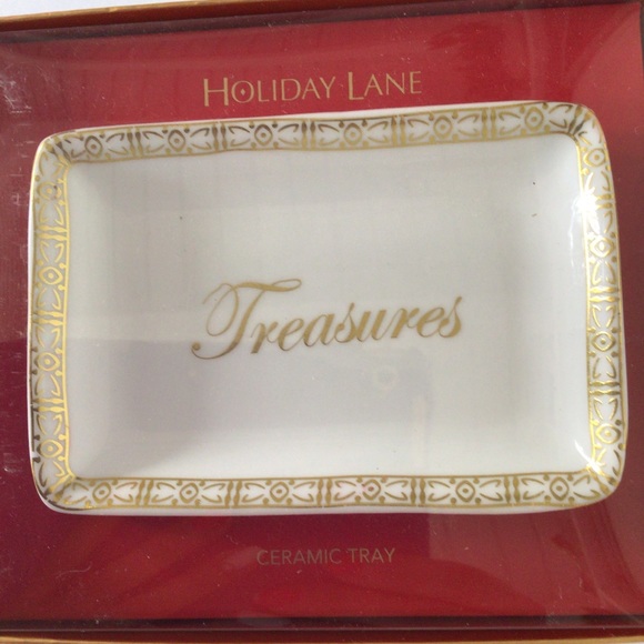 MACYS HOLIDAY LANE WHITE CERAMIC TRINKET T… - Picture 6 of 6